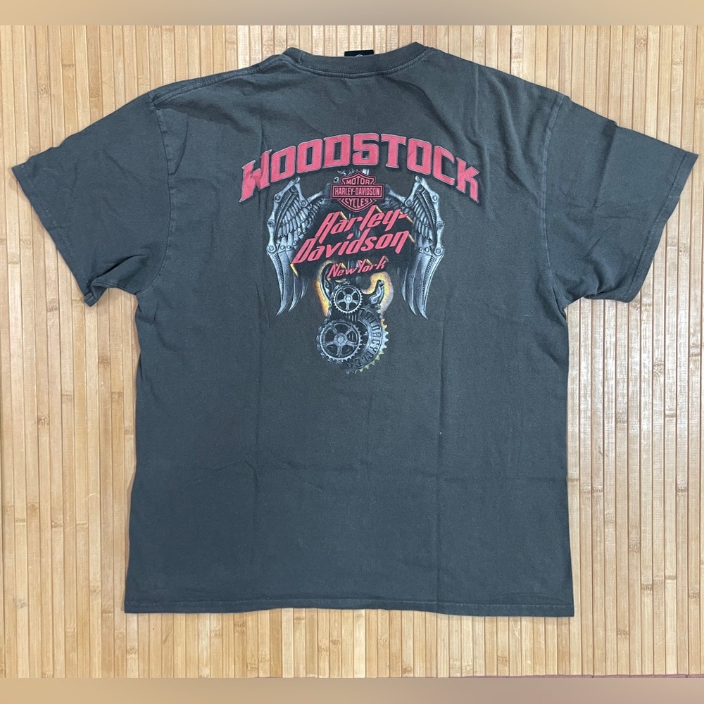 Harley Davidson WoodStock New York Short Sleeve Pocket T Shirt Size XL